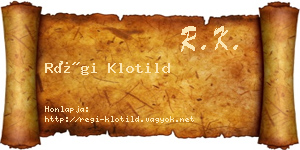 Régi Klotild névjegykártya